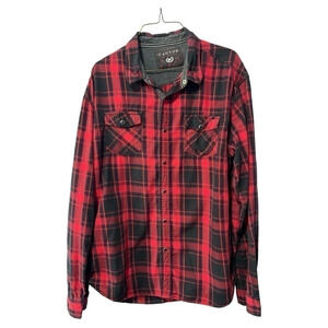Cactus plaid‎ XL  snap button shirt